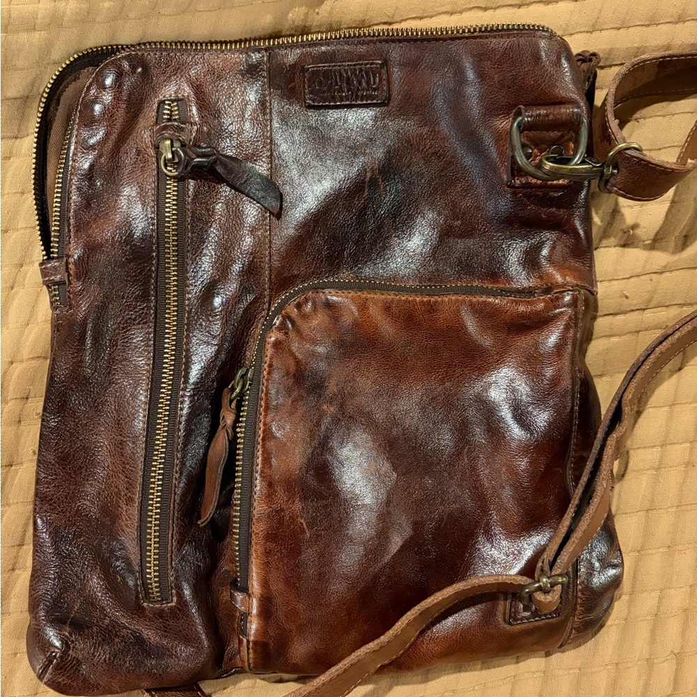 Bed Stu Brown Leather Crossbody Bag